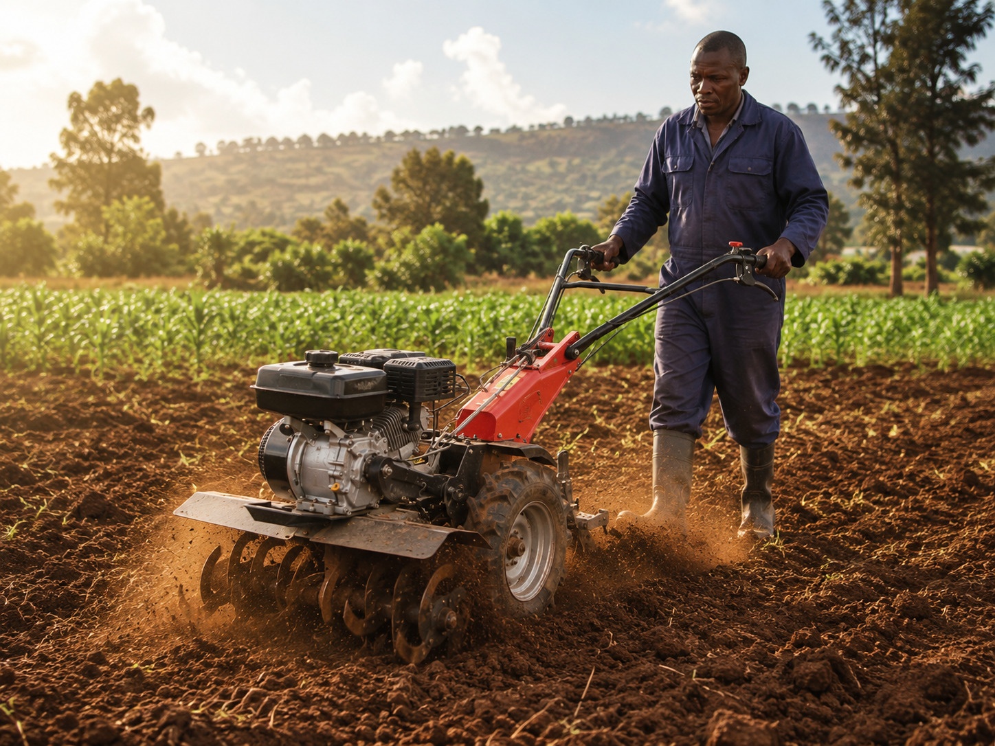 Power tiller used for land preparation